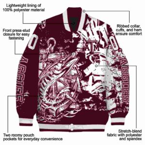 customized texas am aggies fishing art maroon jacket new arrival