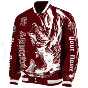 customized texas am aggies fishing passion maroon white jacket best selling