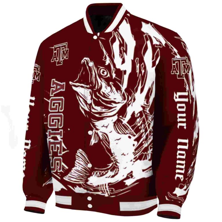 customized texas am aggies fishing passion maroon white jacket best selling
