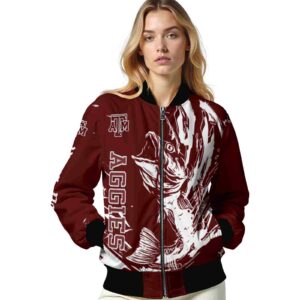 customized texas am aggies fishing passion maroon white jacket latest model