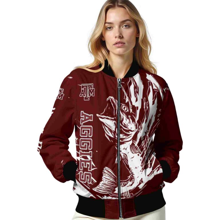 customized texas am aggies fishing passion maroon white jacket latest model