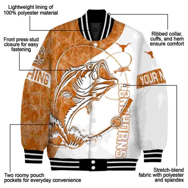 customized texas longhorns fishing rod white jacket new arrival