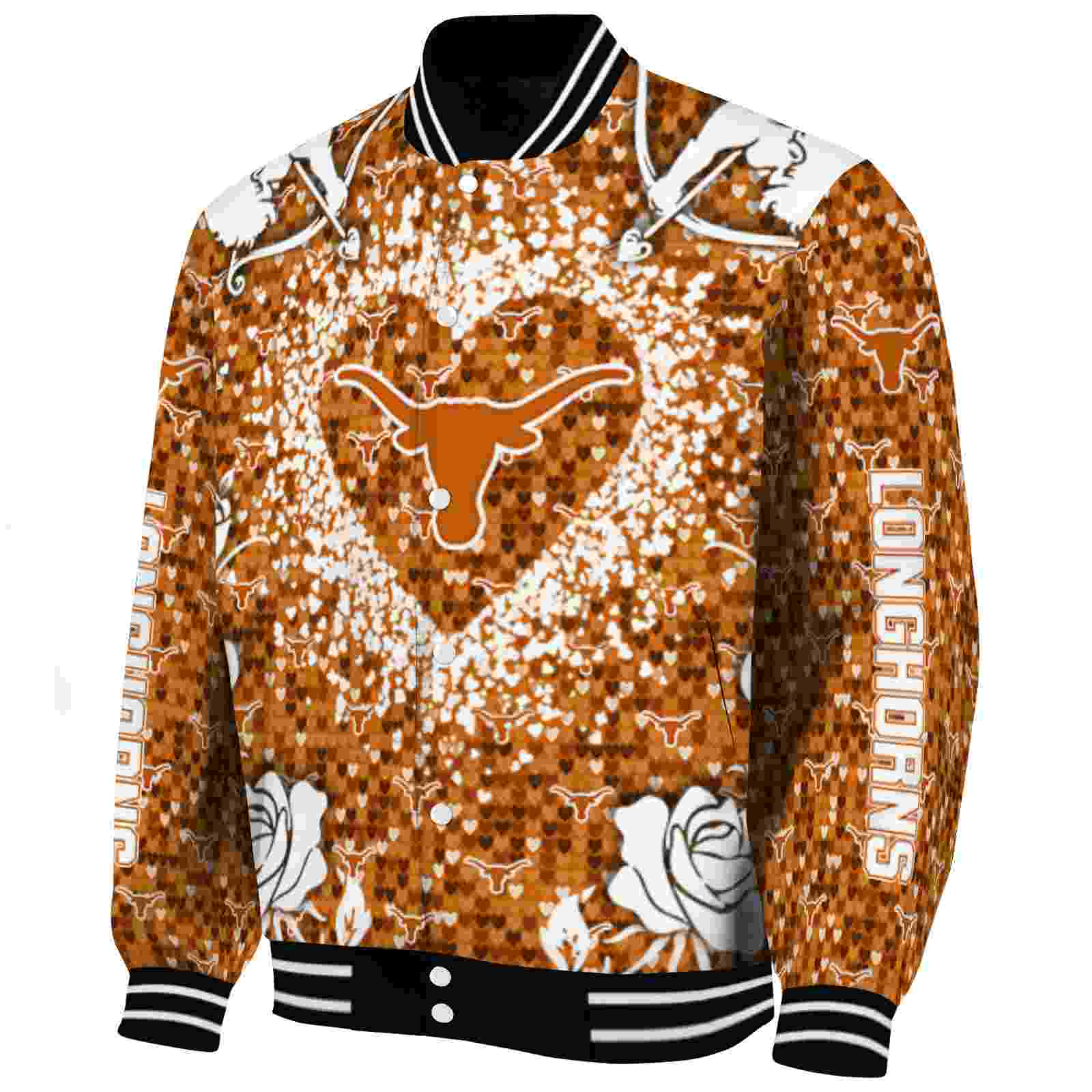 customized texas longhorns heart explosion orange jacket best selling customized texas longhorns heart explosion orange jacket best selling