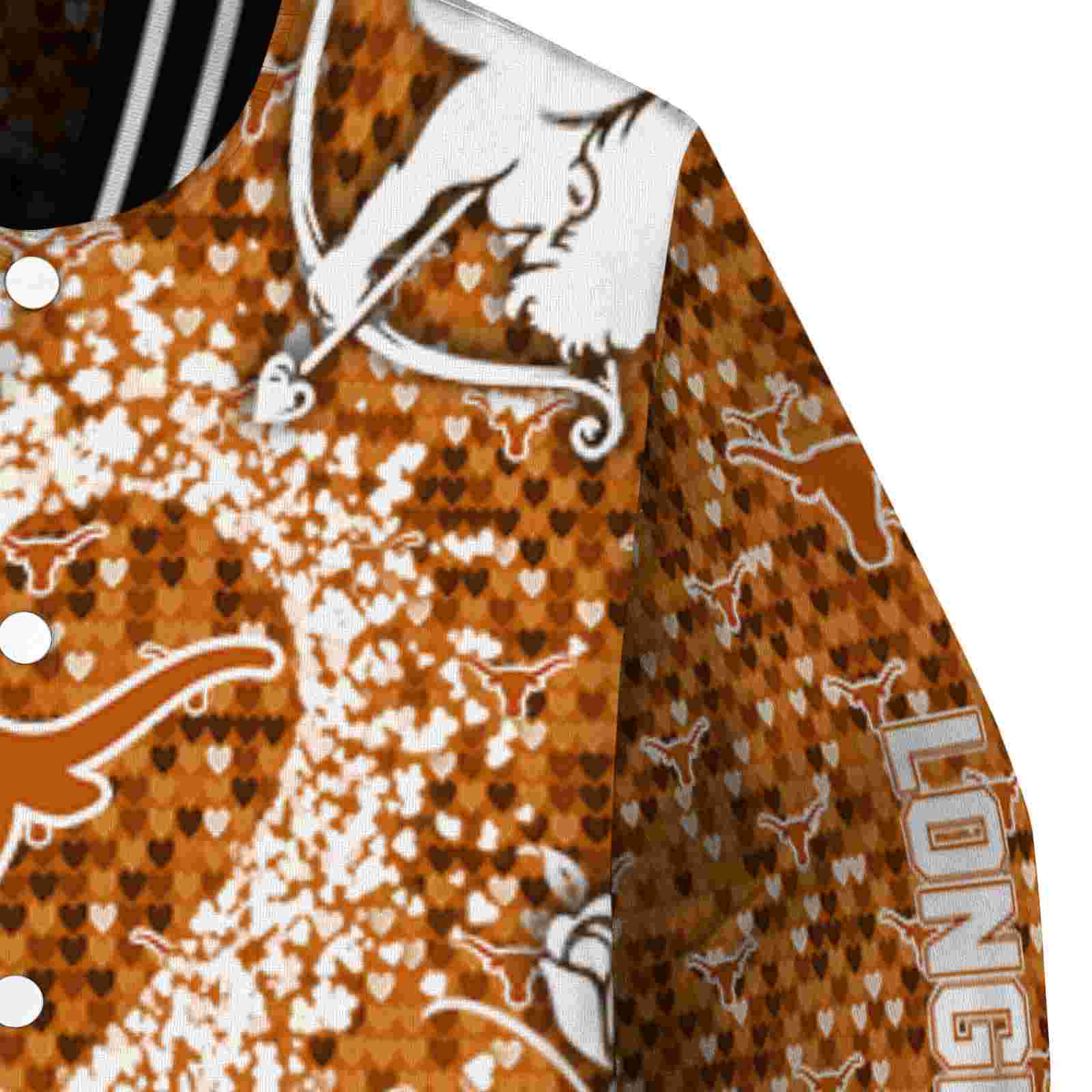 customized texas longhorns heart explosion orange jacket premium grade customized texas longhorns heart explosion orange jacket premium grade
