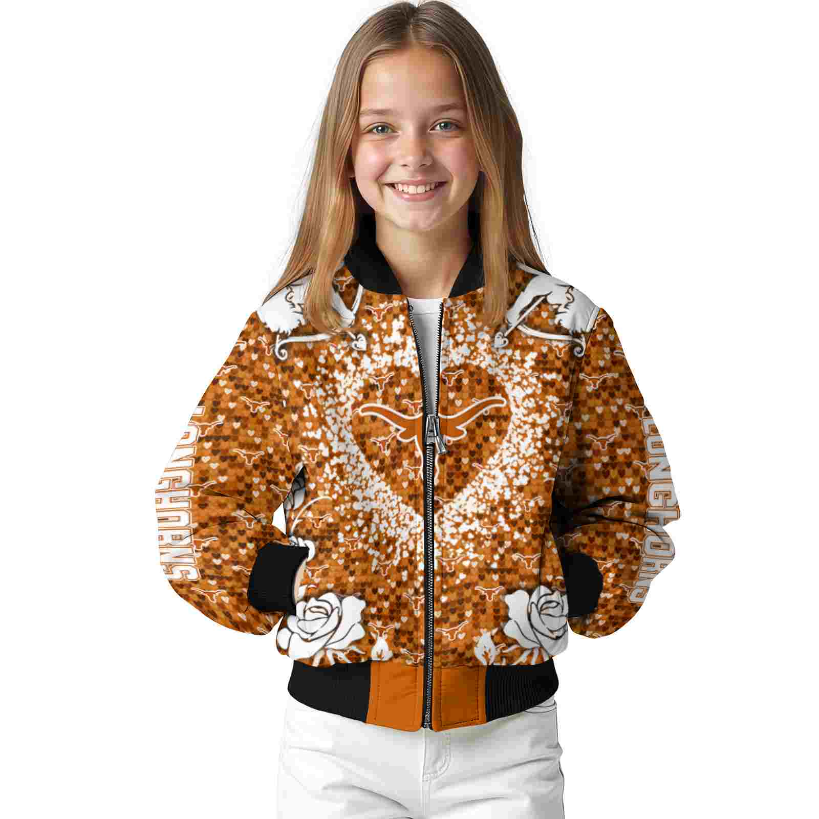 customized texas longhorns heart explosion orange jacket top rated customized texas longhorns heart explosion orange jacket top rated