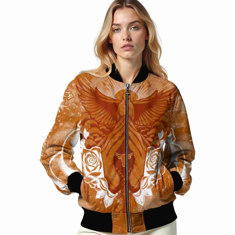 customized texas longhorns praying hands orange jacket latest model