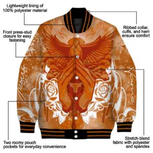 customized texas longhorns praying hands orange jacket new arrival