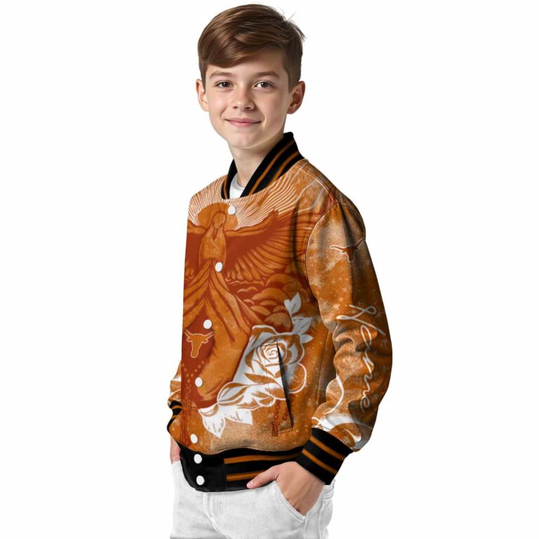 customized texas longhorns praying hands orange jacket trendy