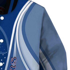 customized texas rangers wave patterns blue jacket premium grade