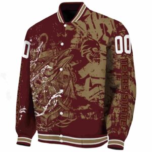 customized texas state bobcats fishing art maroon jacket best selling