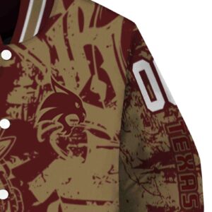 customized texas state bobcats fishing art maroon jacket premium grade