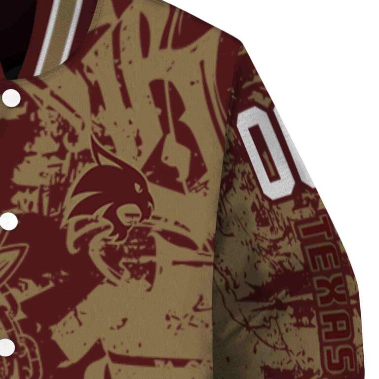 customized texas state bobcats fishing art maroon jacket premium grade