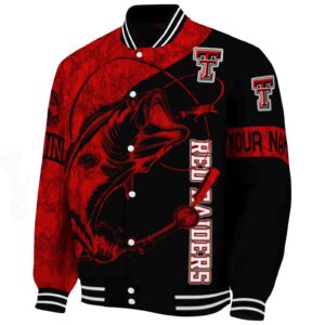 customized texas tech red raiders fishing rod black jacket best selling