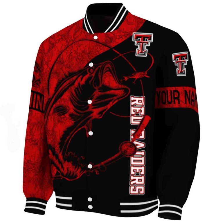 customized texas tech red raiders fishing rod black jacket best selling