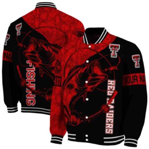 customized texas tech red raiders fishing rod black jacket fashion forward