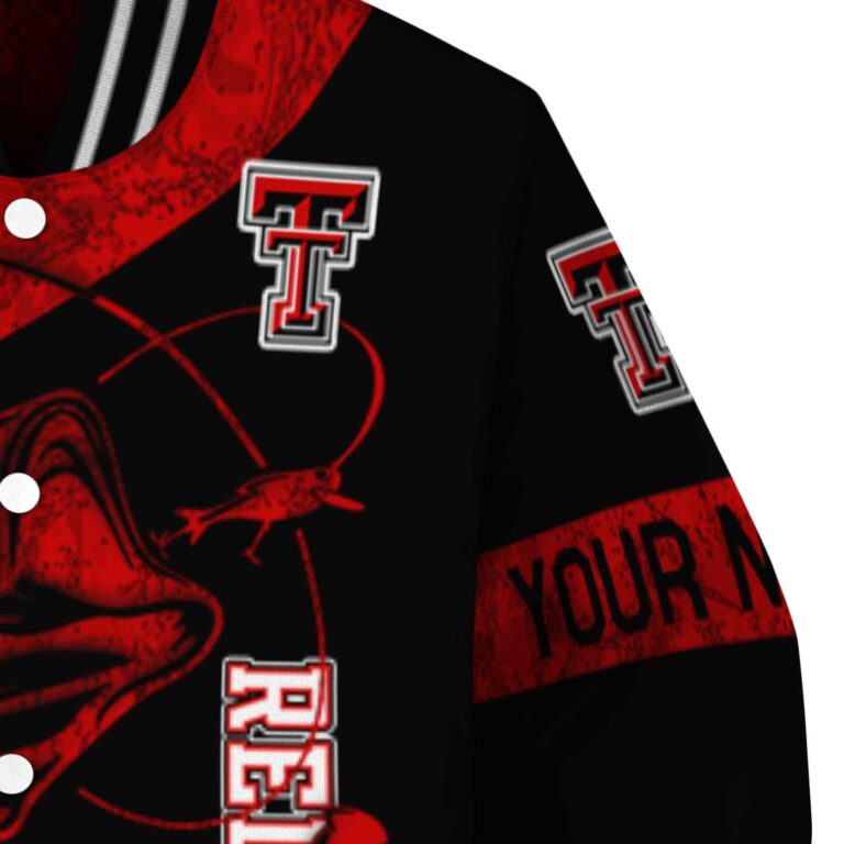 customized texas tech red raiders fishing rod black jacket premium grade