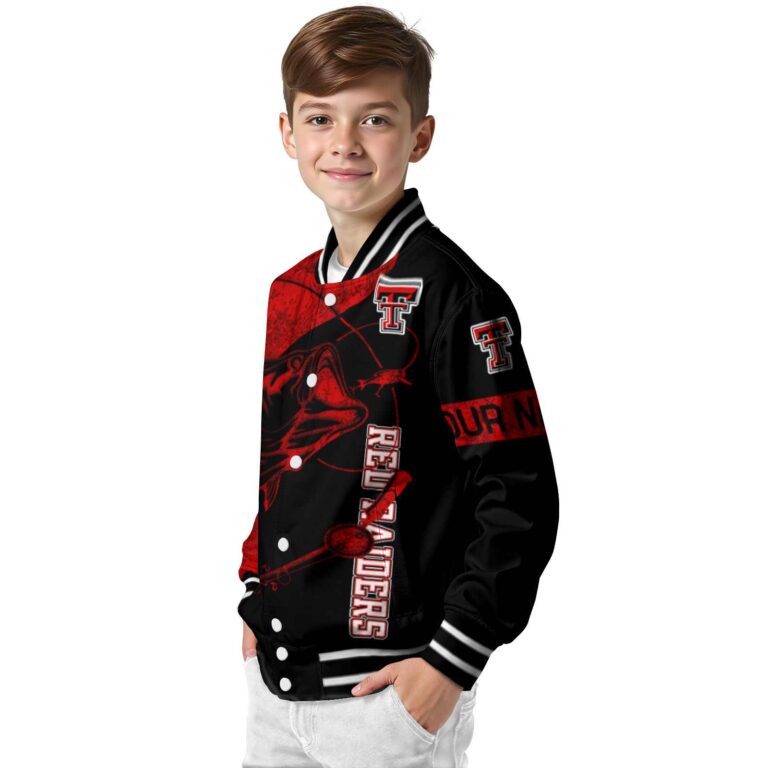 customized texas tech red raiders fishing rod black jacket trendy