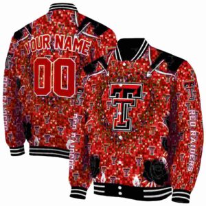 customized texas tech red raiders heart explosion red jacket fashion forward