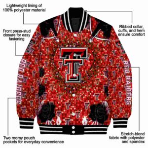 customized texas tech red raiders heart explosion red jacket new arrival