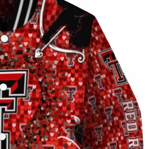 customized texas tech red raiders heart explosion red jacket premium grade