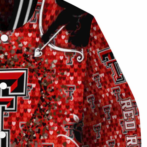 customized texas tech red raiders heart explosion red jacket premium grade