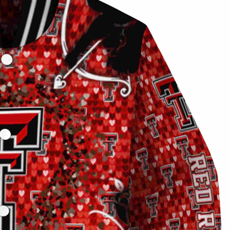 customized texas tech red raiders heart explosion red jacket premium grade
