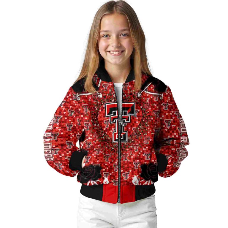 customized texas tech red raiders heart explosion red jacket top rated