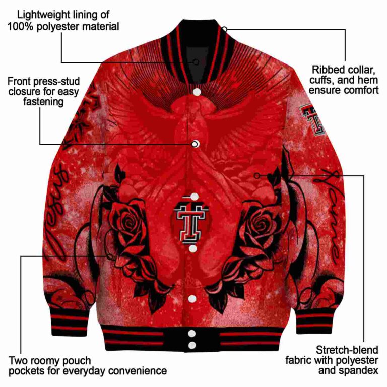 customized texas tech red raiders praying hands red jacket new arrival
