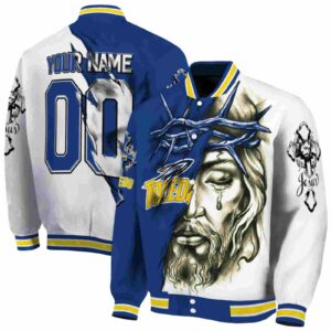 customized toledo rockets jesus tears blue white jacket fashion forward