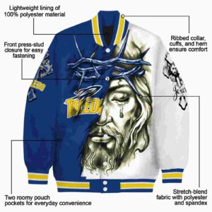 customized toledo rockets jesus tears blue white jacket new arrival