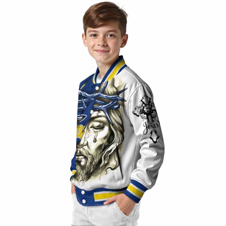 customized toledo rockets jesus tears blue white jacket trendy
