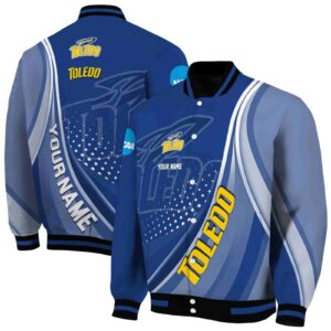 customized toledo rockets wave patterns blue jacket fashion forward