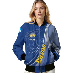 customized toledo rockets wave patterns blue jacket latest model