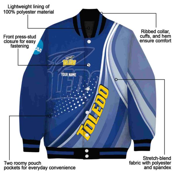 customized toledo rockets wave patterns blue jacket new arrival