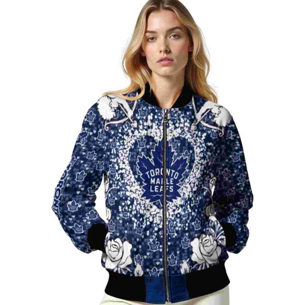 customized toronto maple leafs heart explosion blue jacket latest model
