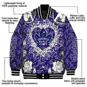 customized toronto maple leafs heart explosion blue jacket new arrival