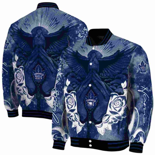 customized toronto maple leafs praying hands blue jacket fashion forward