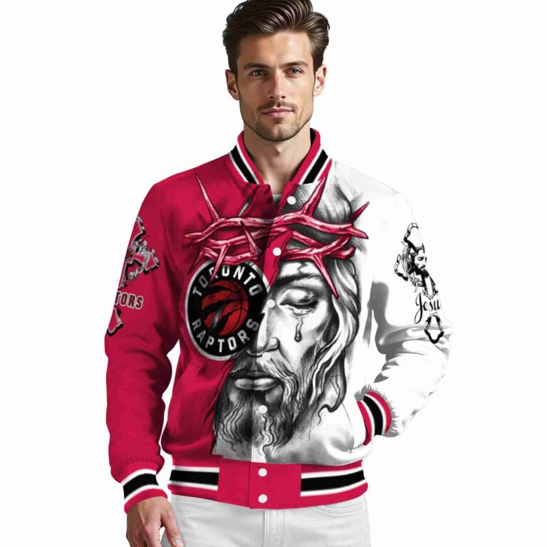 customized toronto raptors jesus tears red white jacket high quality