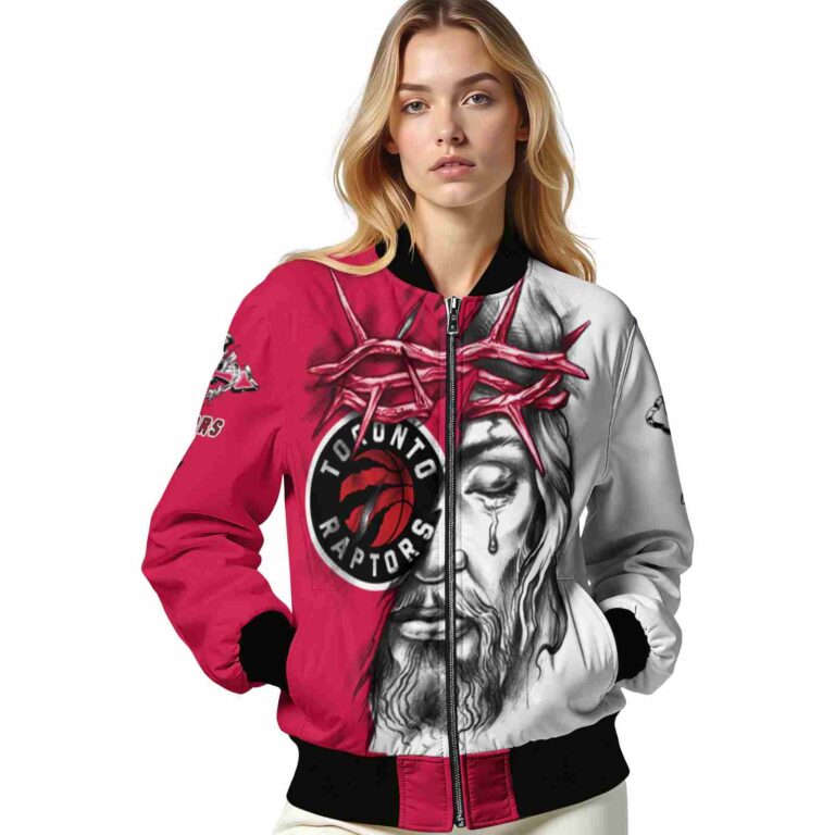 customized toronto raptors jesus tears red white jacket latest model