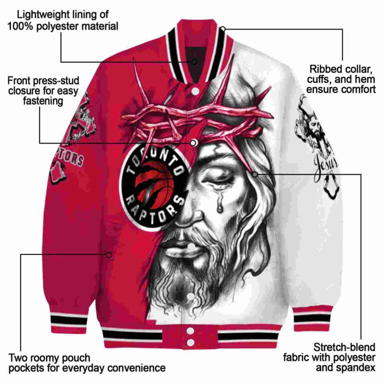 customized toronto raptors jesus tears red white jacket new arrival