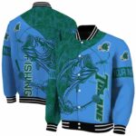customized tulane green wave fishing rod blue jacket best selling