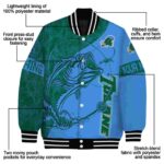 customized tulane green wave fishing rod blue jacket best selling
