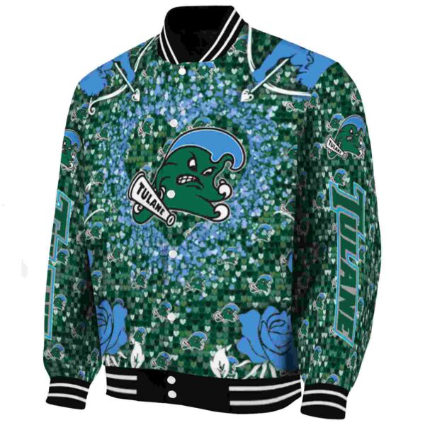 customized tulane green wave heart explosion green jacket best selling