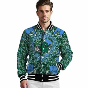 customized tulane green wave heart explosion green jacket high quality