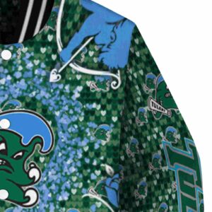 customized tulane green wave heart explosion green jacket premium grade