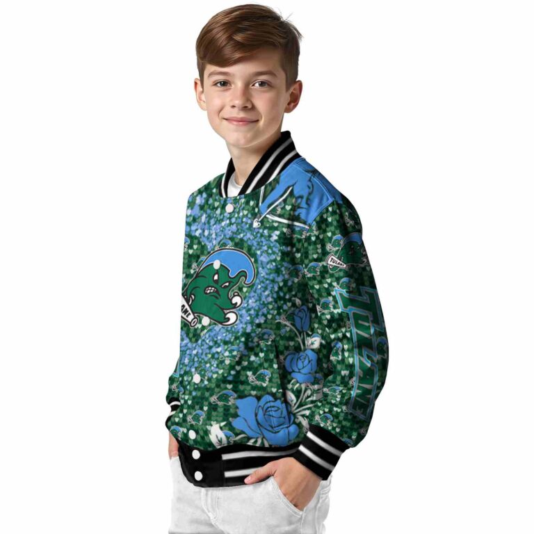 customized tulane green wave heart explosion green jacket trendy
