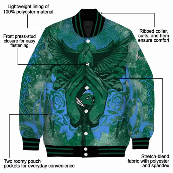 customized tulane green wave praying hands green jacket new arrival