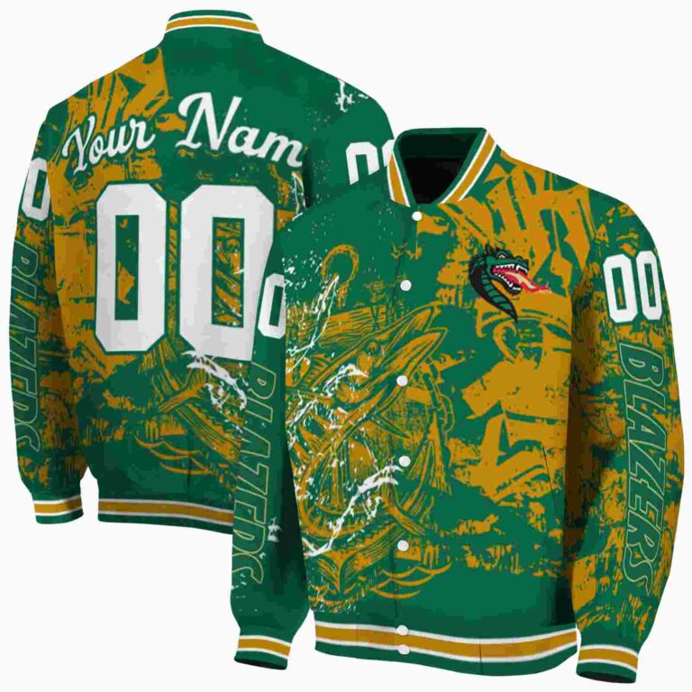 customized uab blazers fishing art green jacket fashion forward