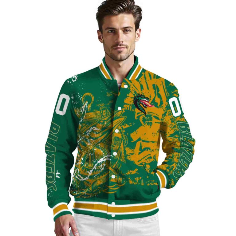 customized uab blazers fishing art green jacket high quality