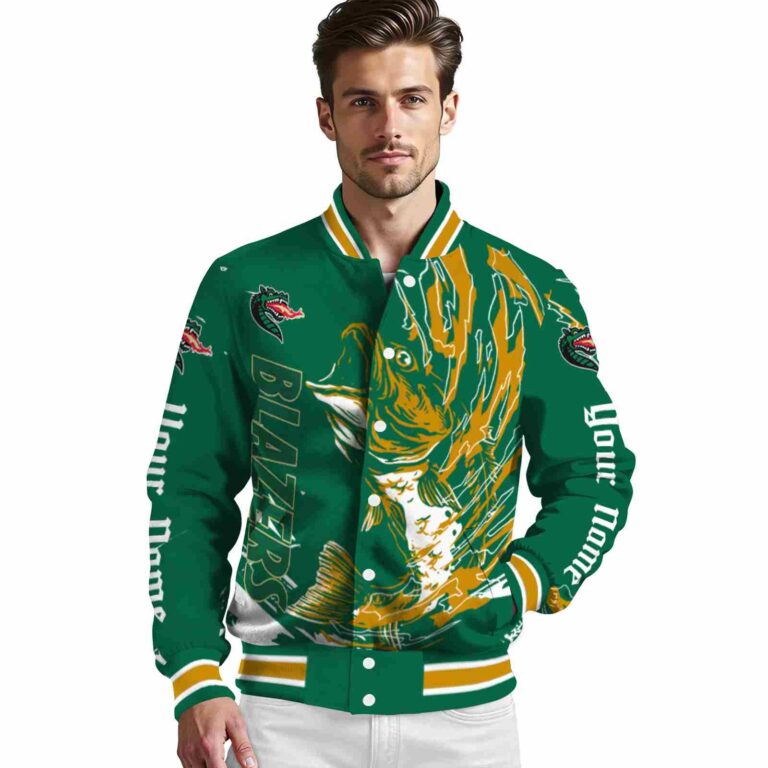 customized uab blazers fishing passion green white jacket high quality